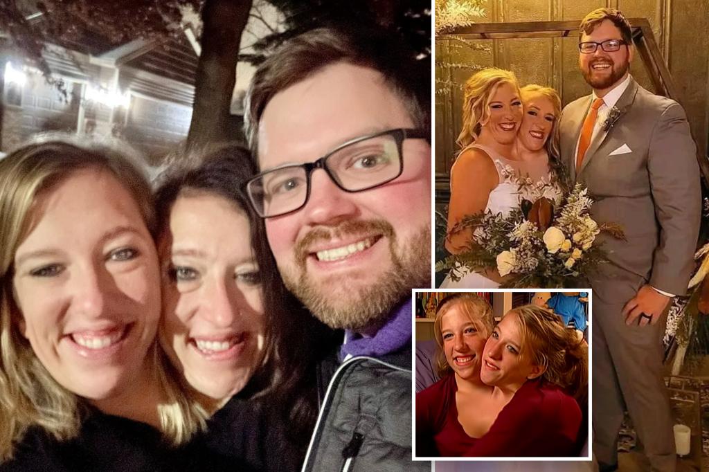 Imagem de destaque para o post: Conjoined twins Abby and Brittany Hensel are all smiles in a sweet new photo shared by the husband